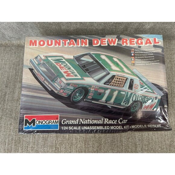 80s NASCAR Mountain Dew Buick Regal Grand National Monogram Model Car Kit 1/24 - Picture 1 of 5